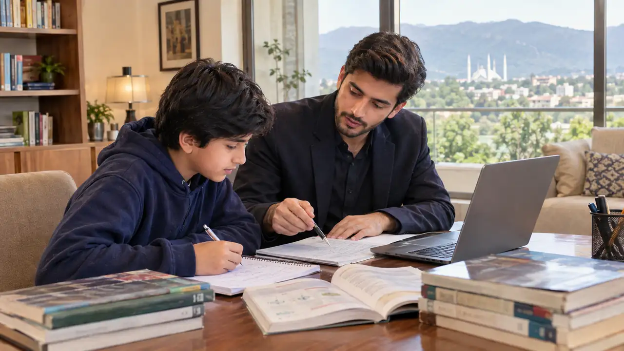 Home Tutor in F 7 Islamabad discussing tutoring options with Pakistani parents
