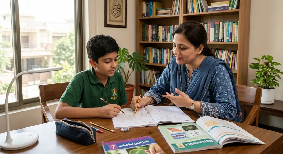 Home tutor in G 6 Islamabad explaining a lesson to a student