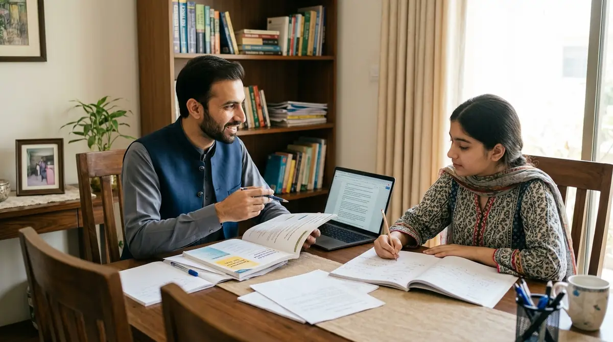 Home tutor in DHA Islamabad helping student with studies