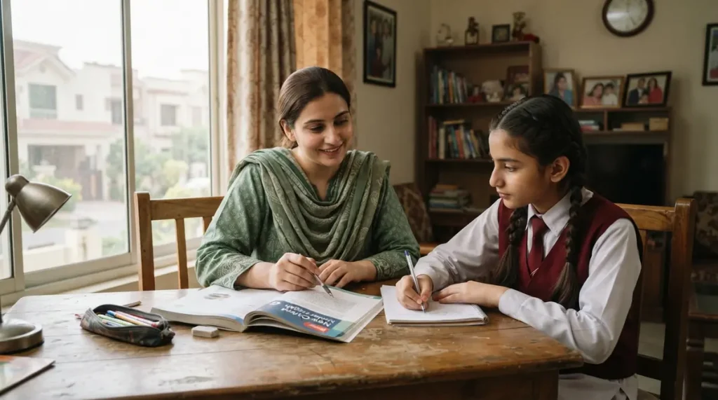 Home Tutor in Satellite Town Rawalpindi guiding a student during a study session