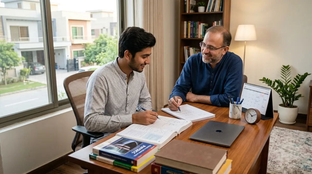 Home tutor in G 12 Islamabad helping a student with focused academic preparation