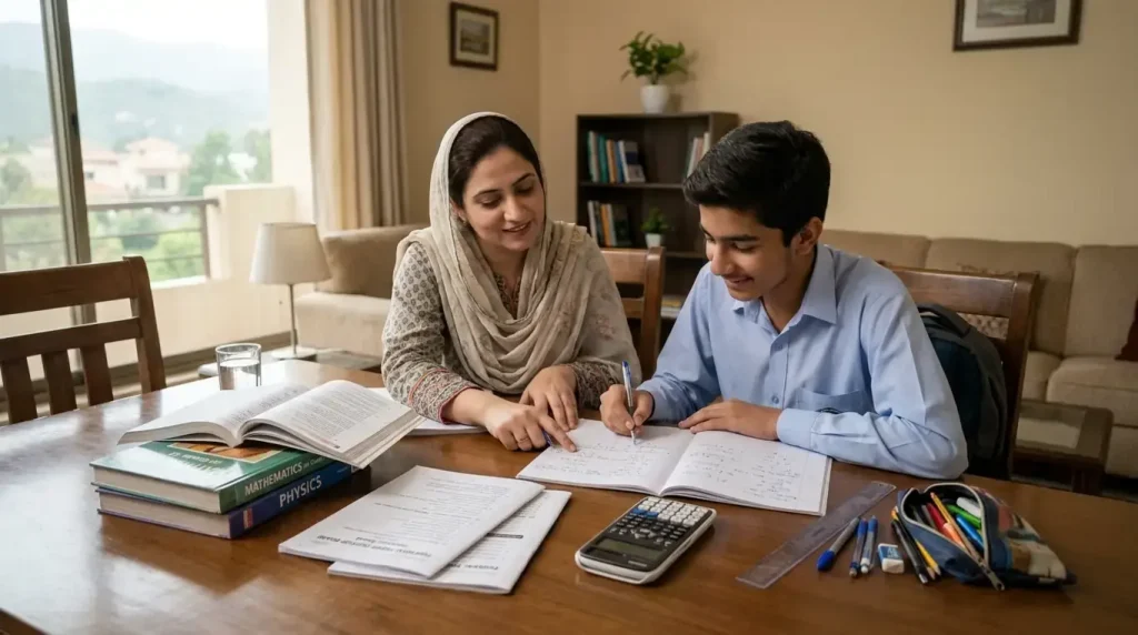 Home tutor in Bani Gala Islamabad guiding a focused study session