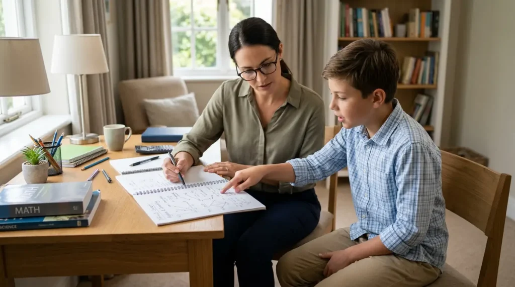 Home tutor in G 13 Islamabad explaining a lesson to a school student