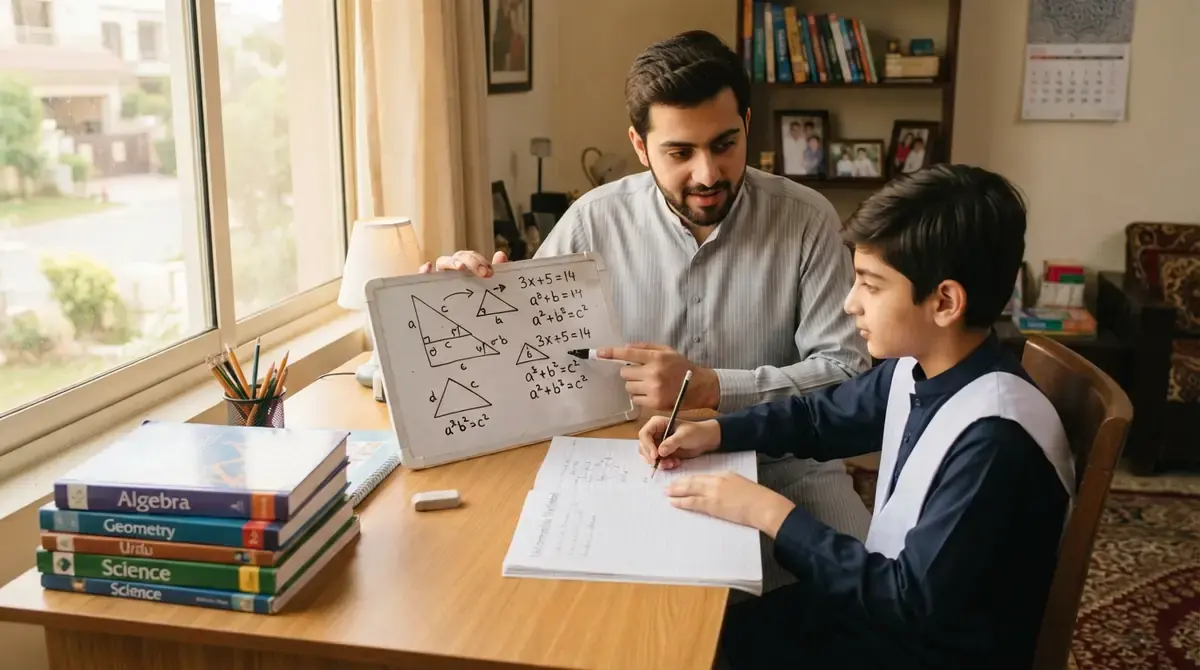 Home tutor in Airport Housing Society Rawalpindi teaching a student mathematics at home