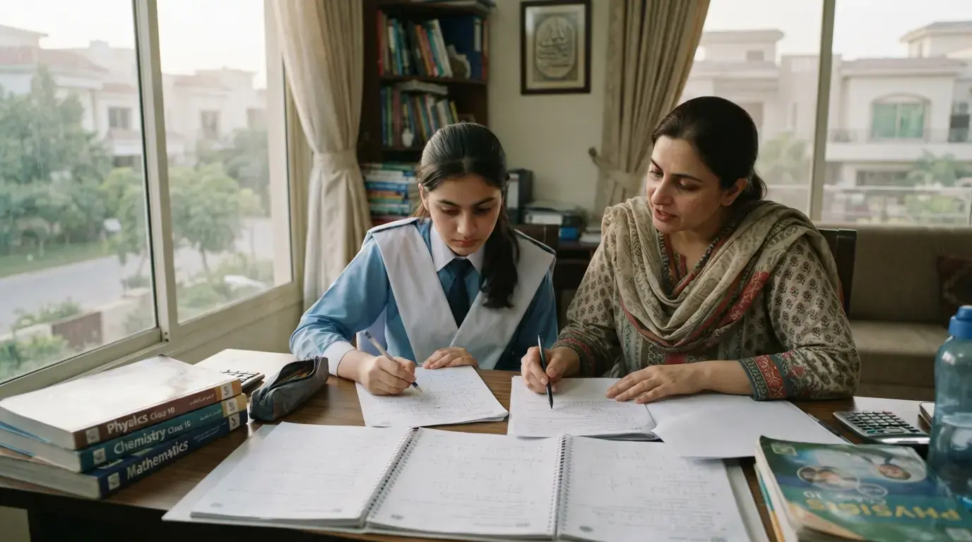Home tutor in Ghauri Town Islamabad teaching a student at home