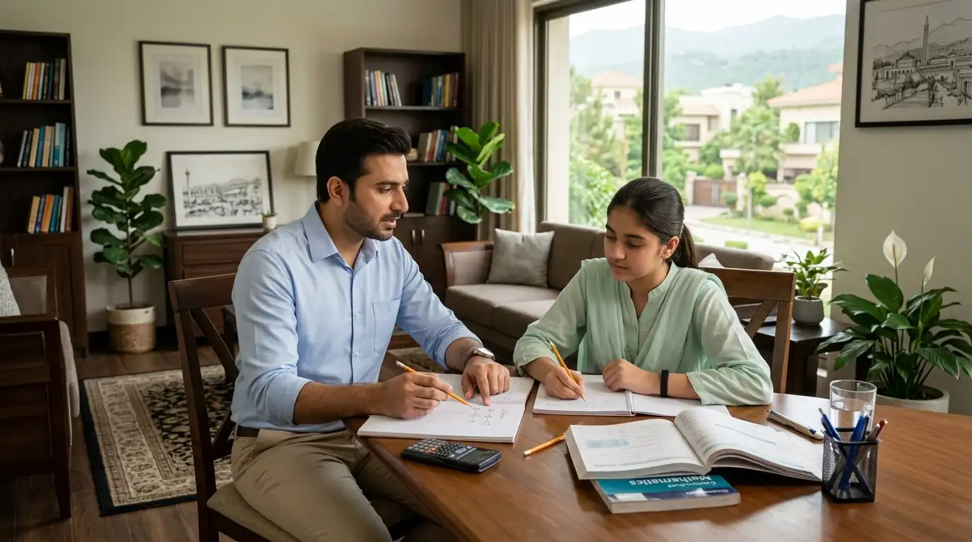 Home Tutor in E 11 Islamabad teaching Mathematics to a Grade 9 student