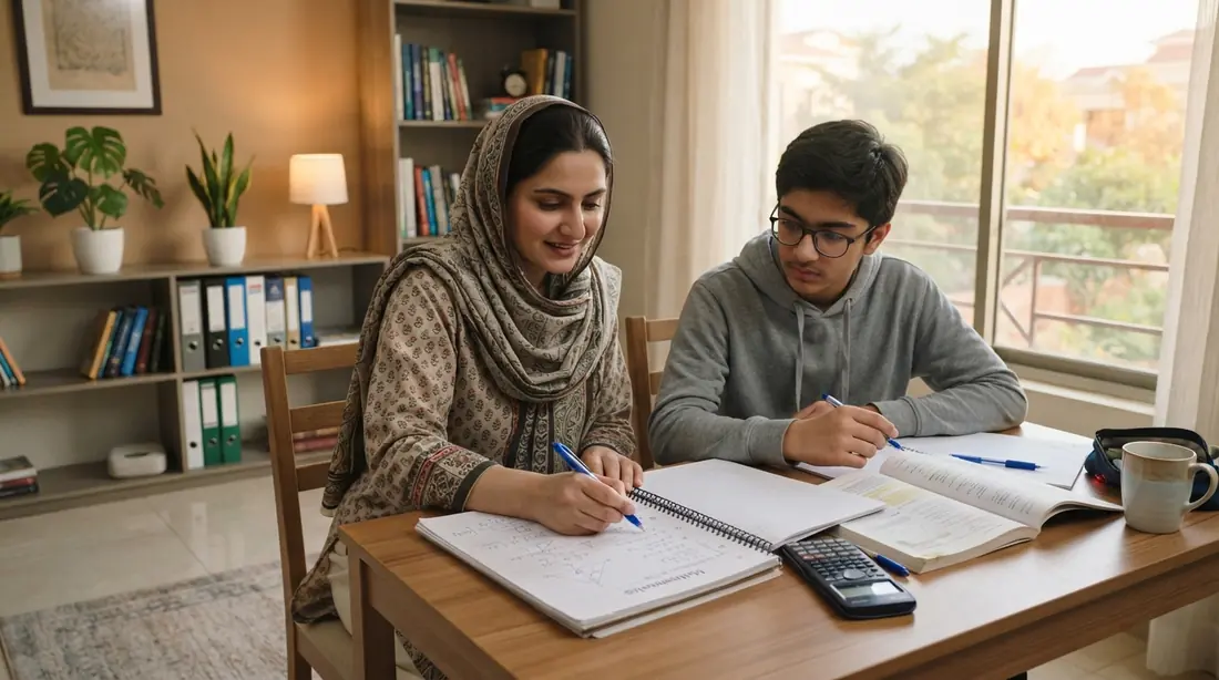 Home tutor in PWD Islamabad teaching mathematics to a student