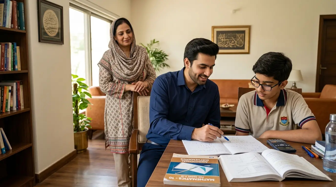 Home tutors in Islamabad providing one-to-one mathematics tuition to a student at home