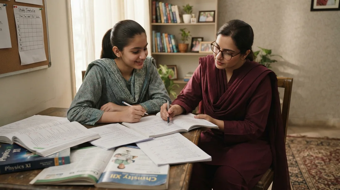 Female home tutor in G 7 Islamabad helping a student study