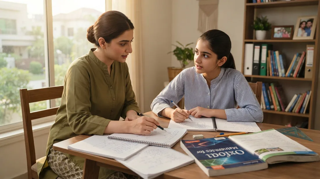 Home tutor in G 7 Islamabad helping a student with exam preparation