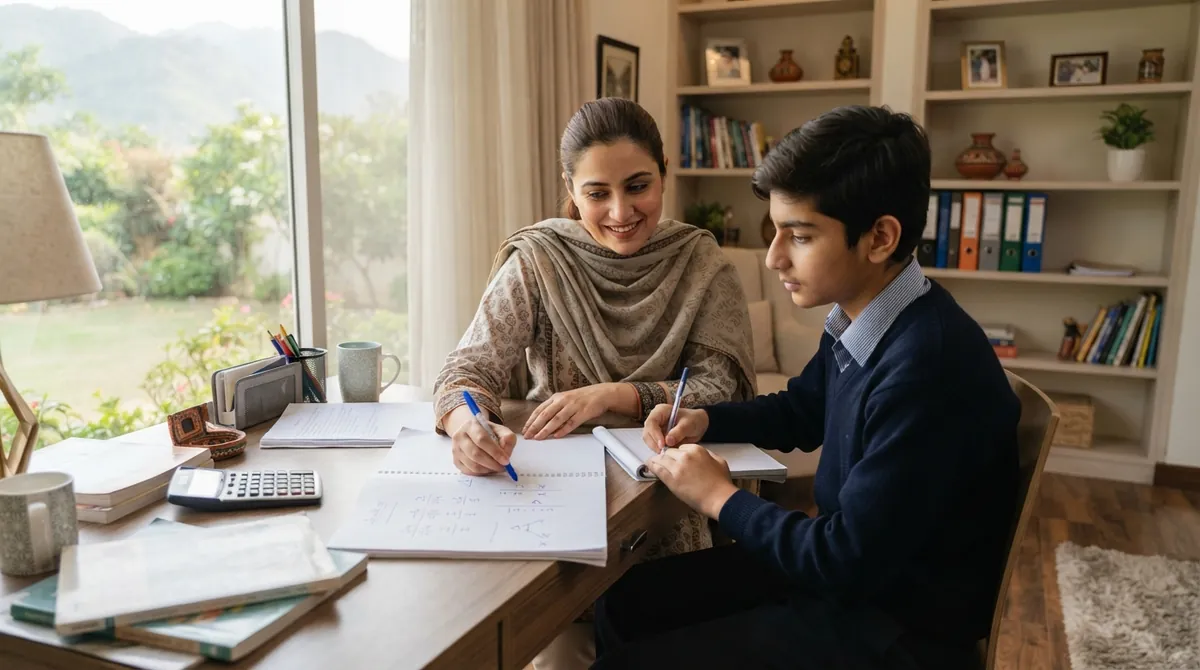 Home tutor in Bahria Enclave Islamabad helping a student with mathematics
