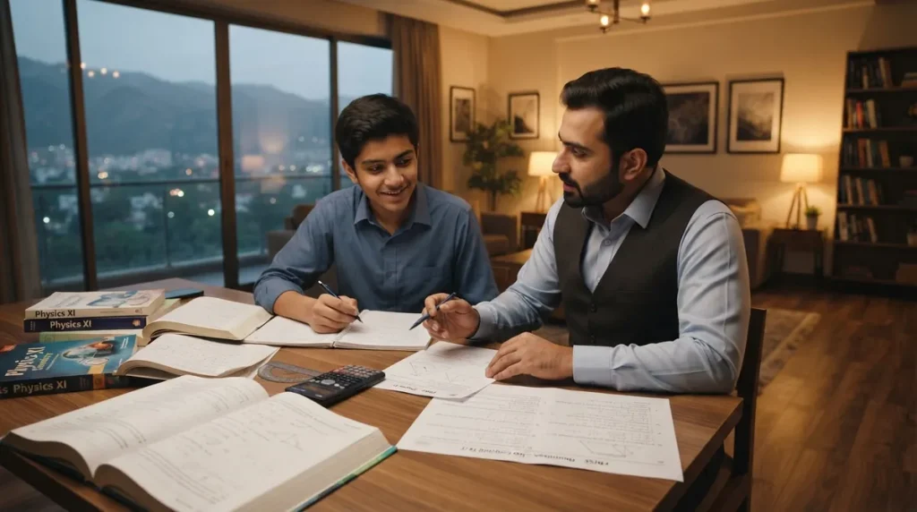 Home tutor in Bahria Enclave Islamabad helping a young student study