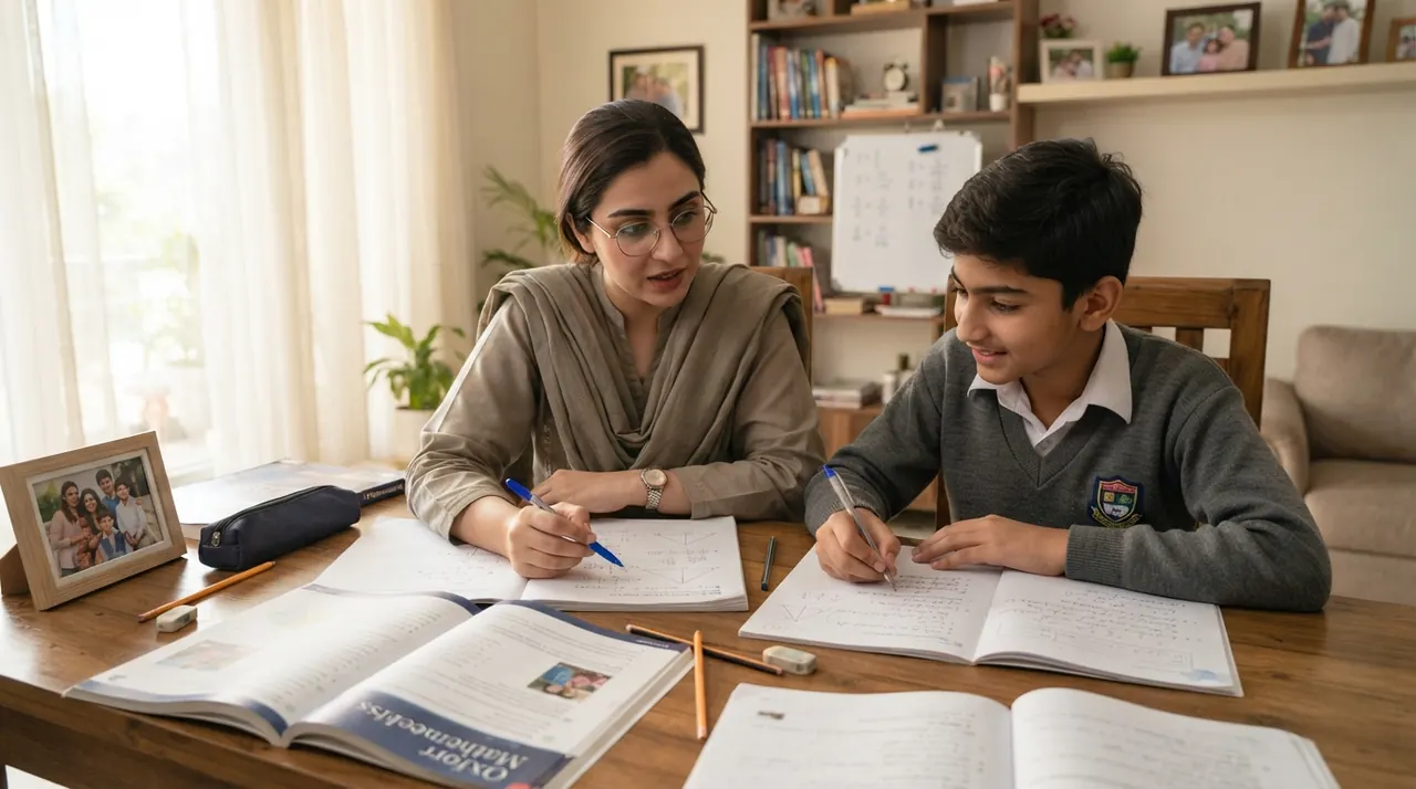 Home tutor in Gulraiz Rawalpindi teaching a student at home