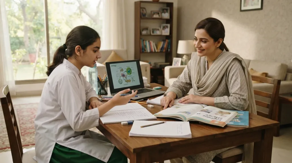 Home tutor in I 11 Islamabad explaining a science lesson to a student
