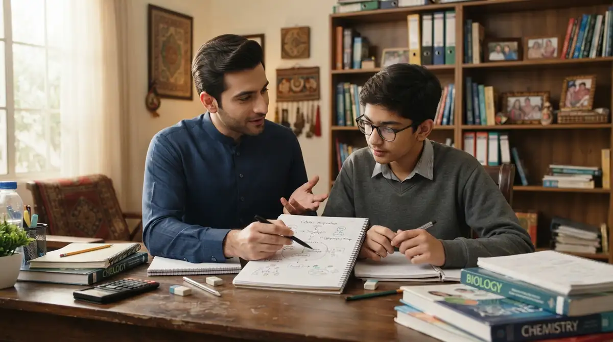 Home tutor in Askari Rawalpindi teaching a student at home
