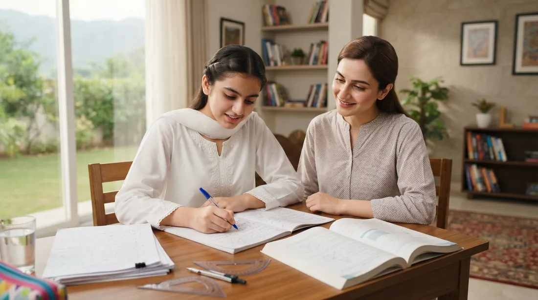 Home tutor in Park View City Islamabad helping a student with mathematics homework